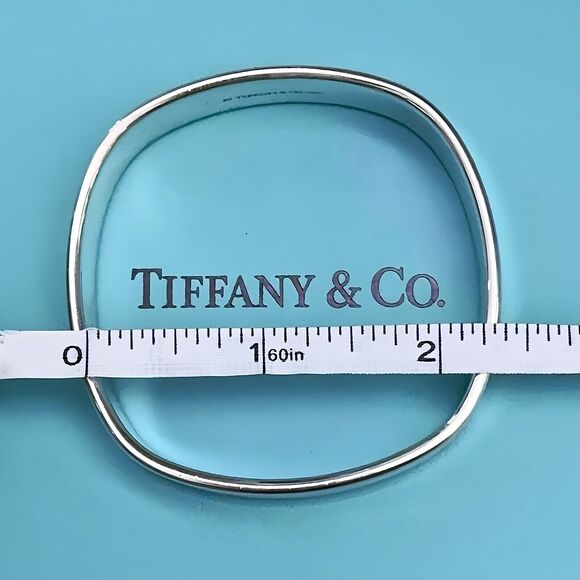 Tiffany & Co. Sterling Silver 1837 Narrow Square Cushion Bangle Bracelet - Picture 5 of 6